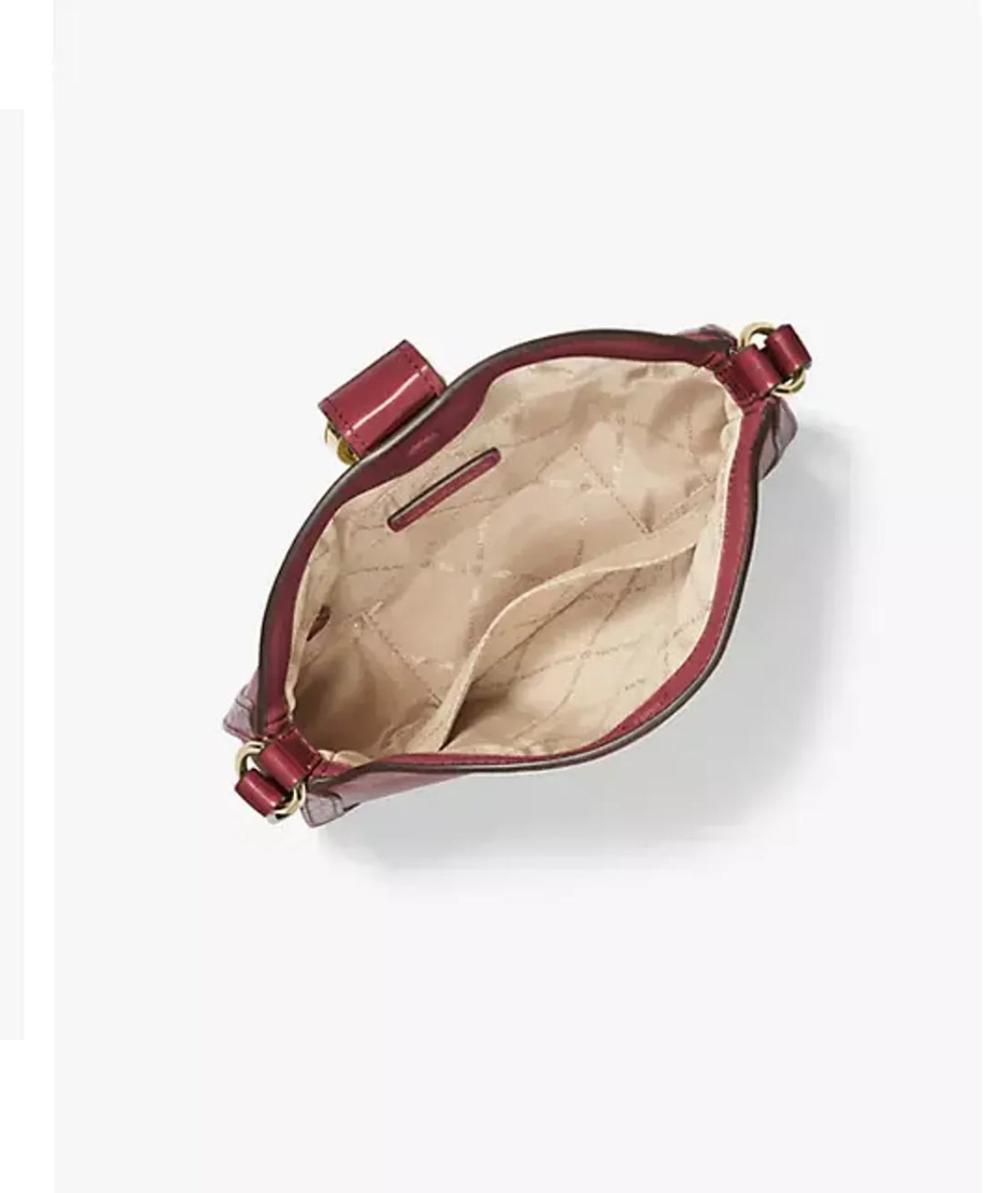 Michael Kors Gabby Small Dark Cherry Leather Folvdover Hobo Crossbody Bag