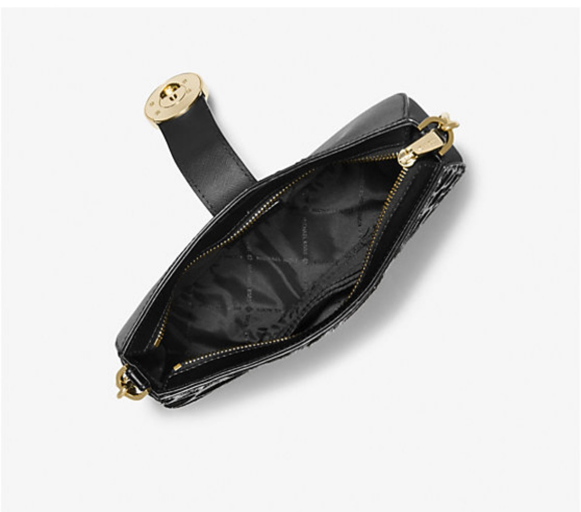 Michael Kors Carmen Small Black Haircalf Pouchette Shoulder Crossbody Back